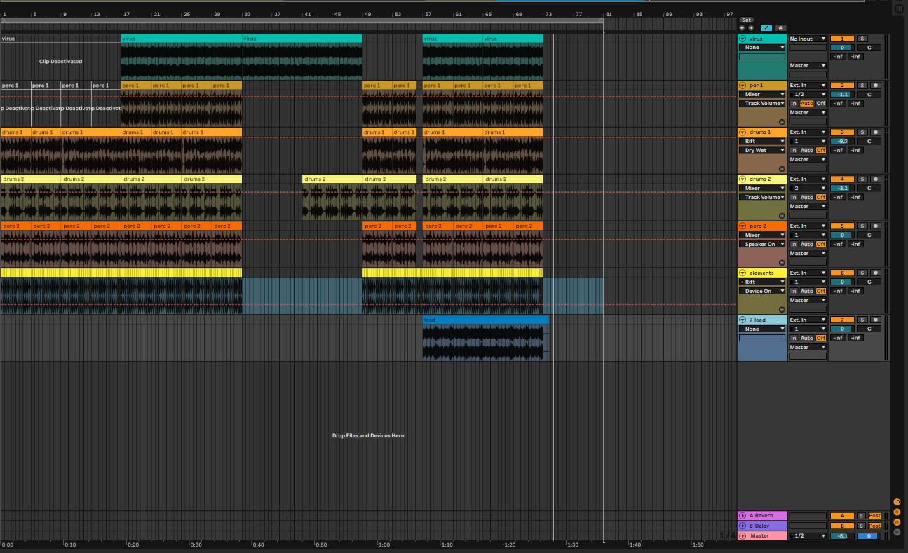 Pond Scum original music arrangement in Ableton Live