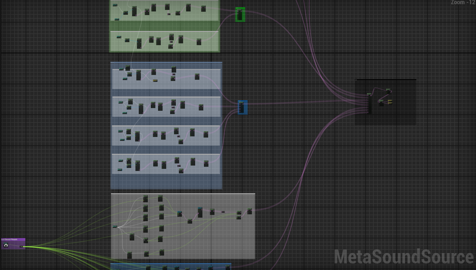 Ship engine boost and propulsion system built in Unreal Engine MetaSounds
