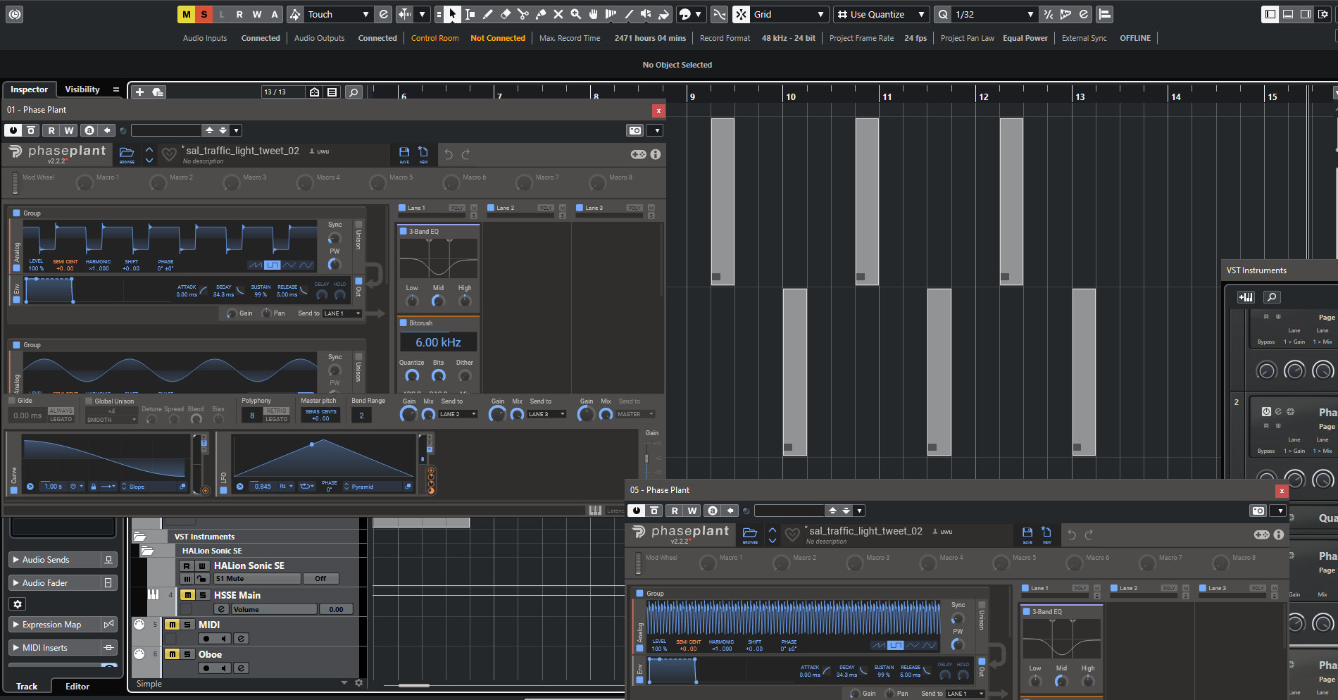 Pedestrian crossing sound designed in Cubase using Phase Plant